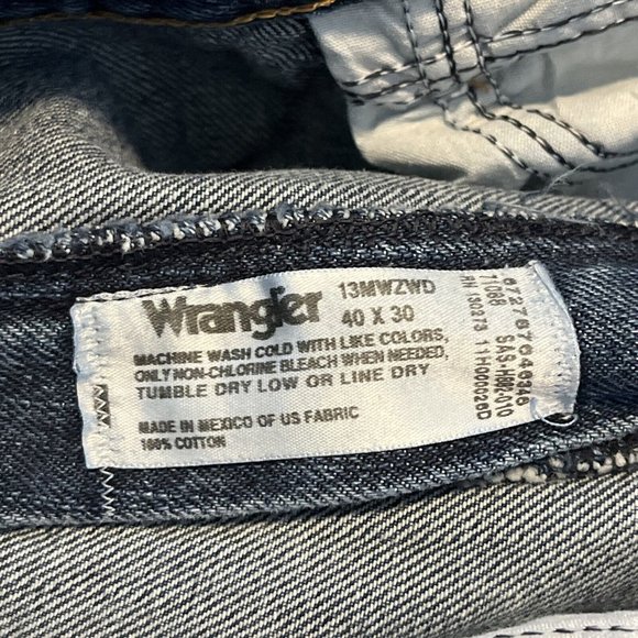 Men's Wrangler Western Denim Jeans SZ 40x30 Blue Cotton 13MWZWD Classic - Picture 8 of 10